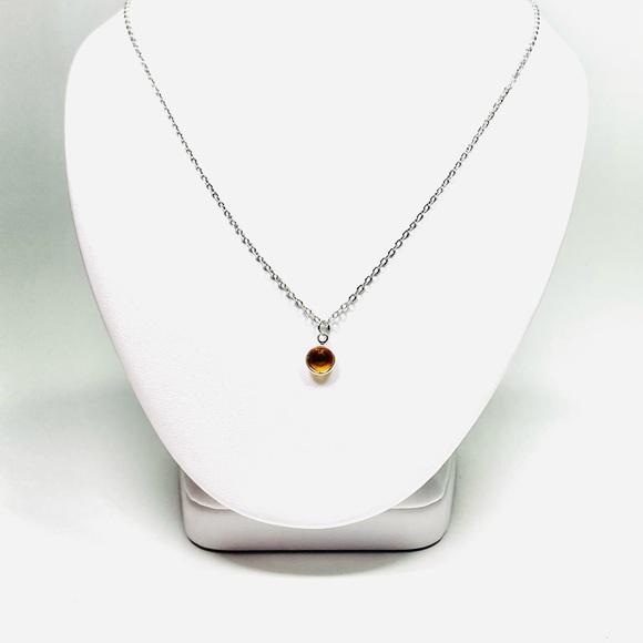November Swarovski Crystal Necklace, Topaz Swarovski Crystal, Handmade - Picture 5 of 5